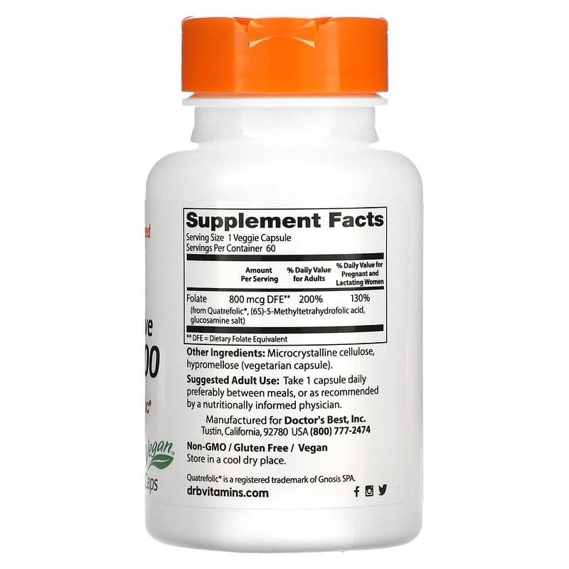 FOLATE 800 60 VEGGIE CPS  - DOCTOR'S BEST