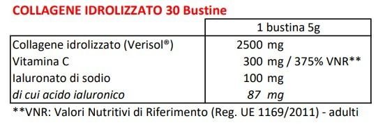 COLLAGENE IDROLIZZATO  30 BUSTINE - BPR NUTRITION