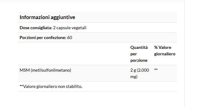 MSM METILSULFONILMETANO 120 CAPS - NOW