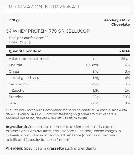 C4 WHEY PROTEIN 770 GR