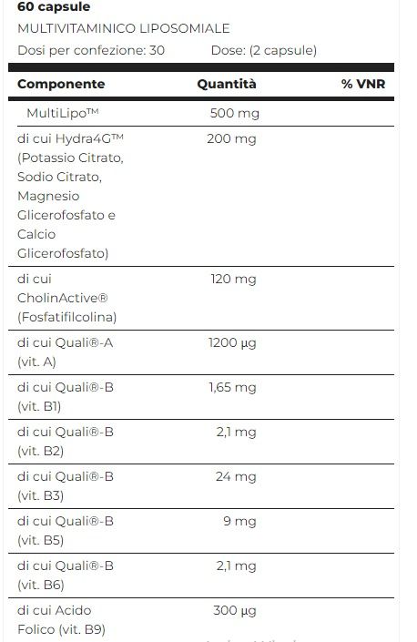 MULTIVITAMINICO LIPOSOMIALE UOMO 60 CPS - INNER