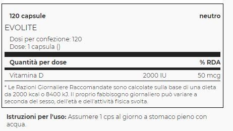 VITAMIN D3 2000 UI 120 CPS - EVOLITE