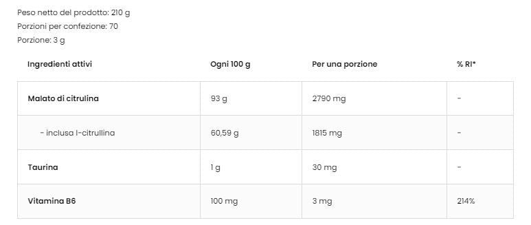 CITRULLINA + TAURINA 400 GR - OSTROVIT