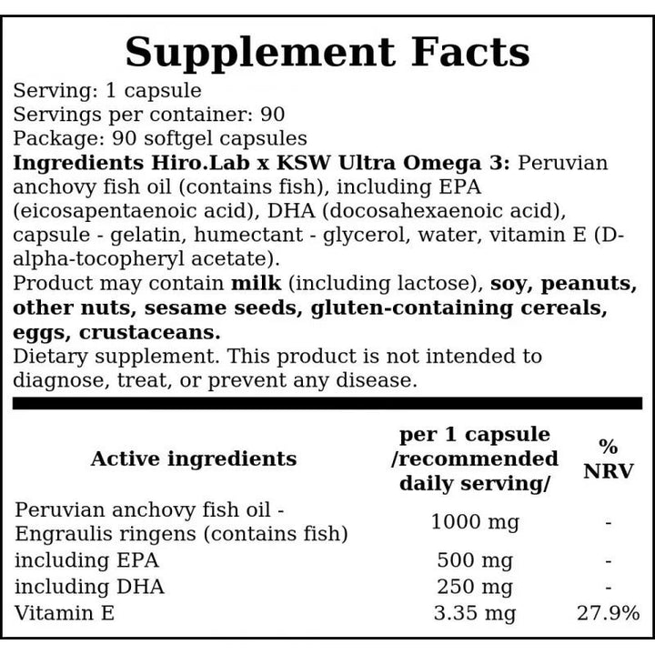 ULTRA OMEGA 3 KSW 1000 MG - HIRO LAB