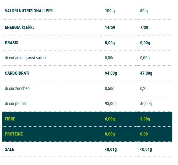 DOLCIFICANTE ERITRITOLO + INULINA IN POLVERE 500GR  - CIAO