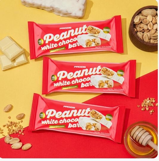 PEANUT WHITE CHOCO BAR 50GR - PROZIS