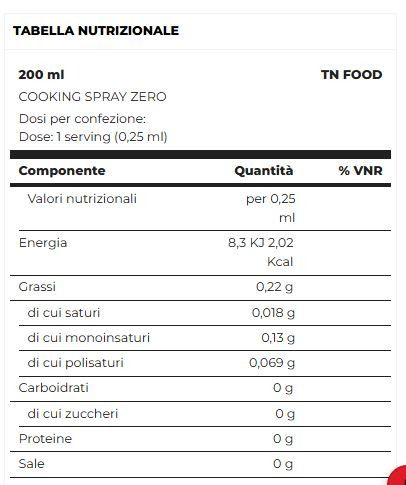 COOKING SPRAY ZERO 200 ML - TSUNAMI