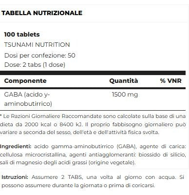GABA PURE 100 TBL - TSUNAMI NUTRITION