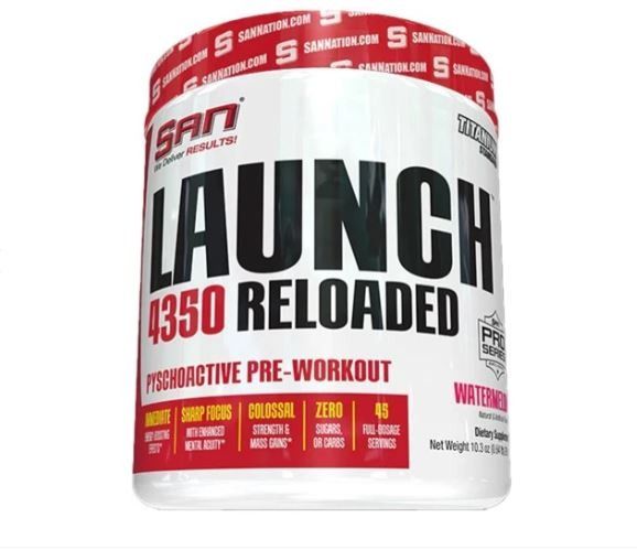 LAUNCH 4350 RELOADED PRE WORKOUT 290 GR ANGURIA  - SAN NUTRITION