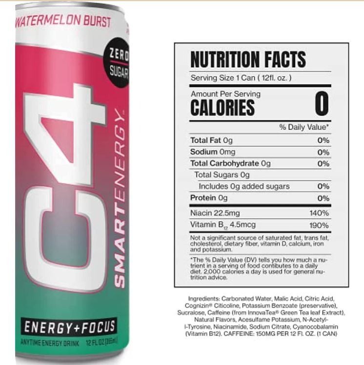 C4 SMART ENERGY DRINK WATERMELON 330 ML  - CELLUCOR