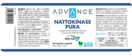 NATTOKINASE PURA 30CPS - ADVANCE CARE -  +WATT