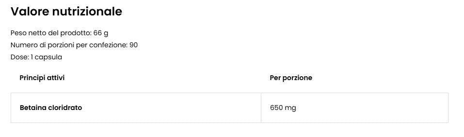 BETAINE HCI 90 CPS - OSTROVIT