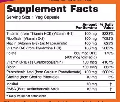 VITAMINA B-100 VEGAN 100CPS - NOW