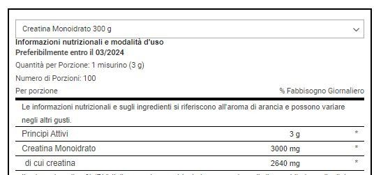 CREATINA MONOIDRATO 300 GR  - OSTROVIT