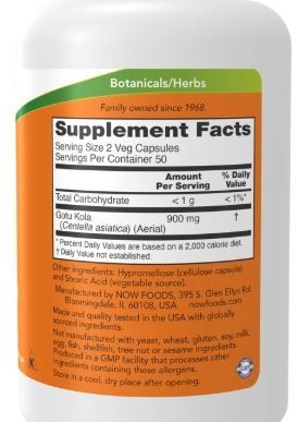GOTU KOLA 450MG 100 CAPS - NOW