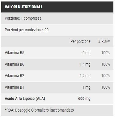 PURE LIPOIC B ALA 600 - 90 CPR - PRO NUTRITION