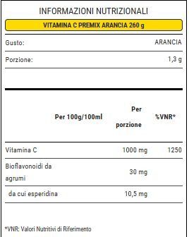 VITAMINA C PREMIX 260 GR GUSTO ARANCIA - WHY NATURE