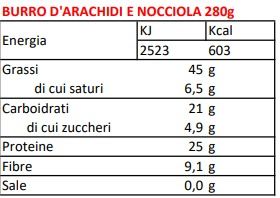 BURRO D'ARACHIDI E NOCCIOLA 280 GR - BPR NUTRITION