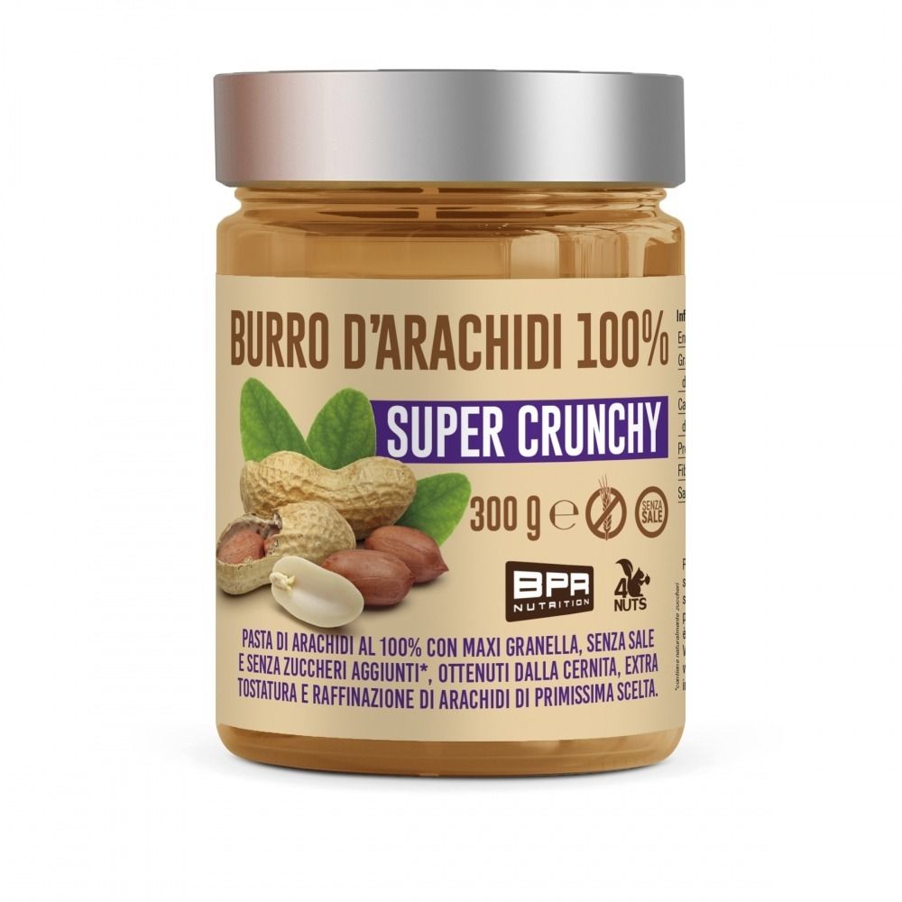 BURRO D'ARACHIDI 100% SUPER CRUNCHY 300 GR - BPR NUTRITION