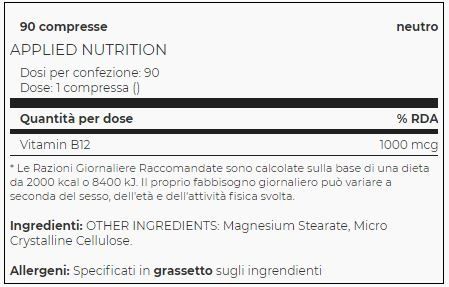 VITAMINA B12  90 CPS - APPLIED NUTRITION