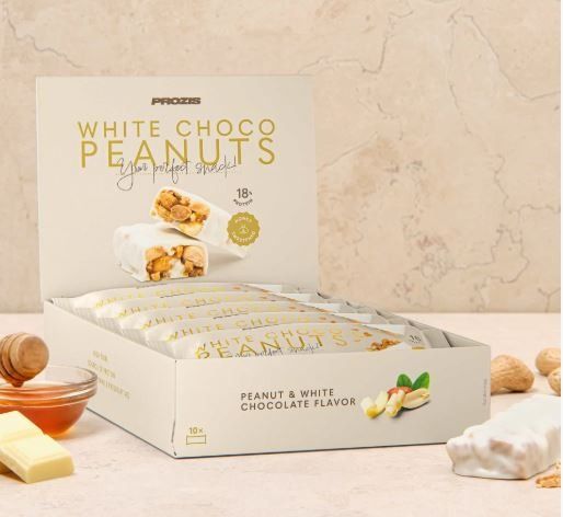 WHITE CHOCO PEANUTS 50GR - PROZIS