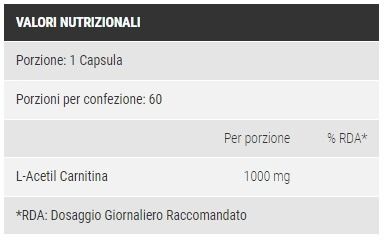 ACETIL L-CARNITINA 60 CPS - PRO NUTRITION