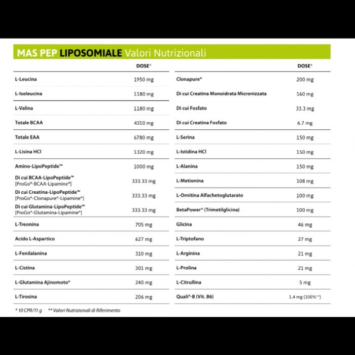 MAS PEP LIPOSOMIALE - INTEGRATORE EAA E BCAA - NET INTEGRATORI