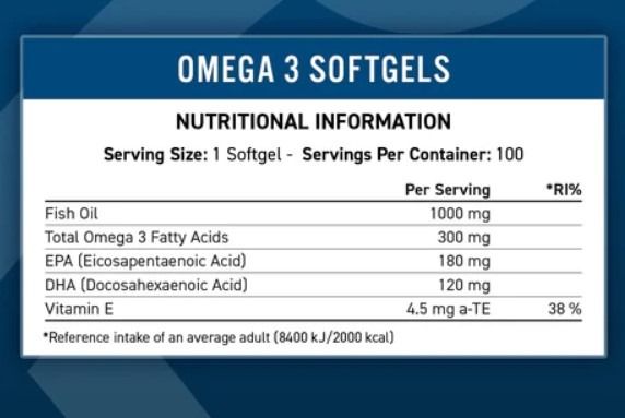 OMEGA 3 100 SOFTGEL - APPLIED NUTRITION