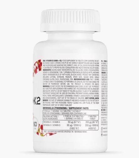 VITAMINA D3  8000 + K2  60 CPR - OSTROVIT