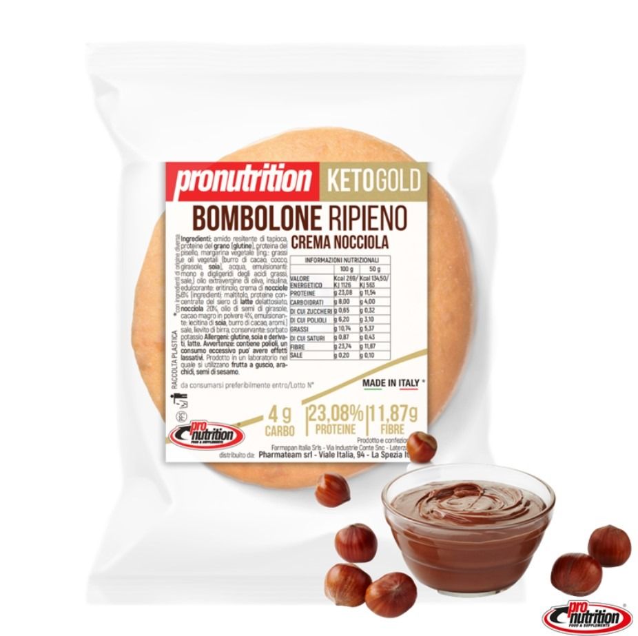 BOMBOLONE CHETO RIPIENO ALLA NOCCIOLA 50 GR  - PRO NUTRITION