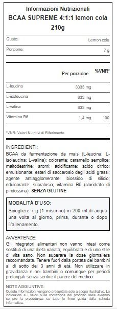 BCAA SUPREME 4:1:1 COLA-LIME - WHY SPORT