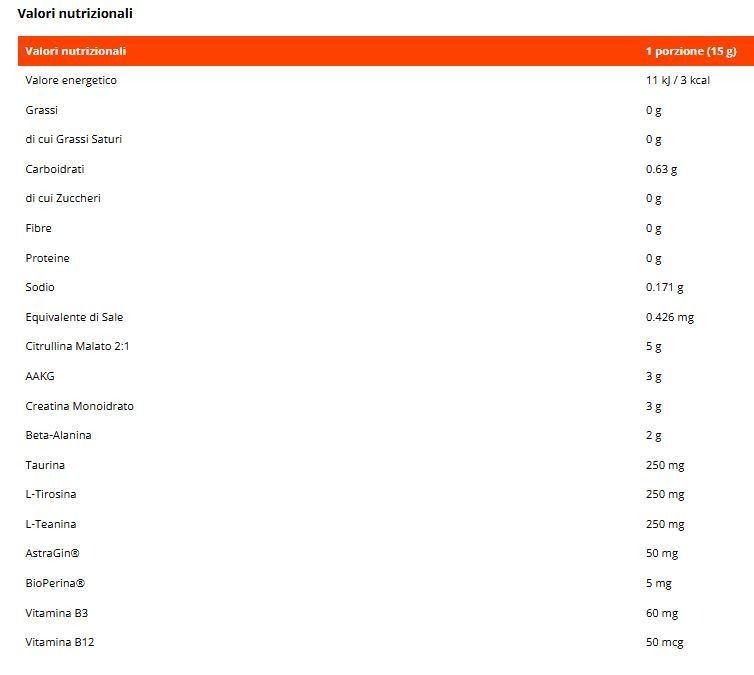 PUMP PRE-WORKOUT 3G 375GR  ZERO STIM - APPLIED NUTRITION