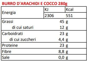 BURRO D'ARACHIDI E COCCO 280 GR - BPR NUTRITION