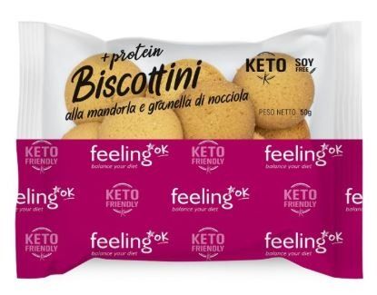 BISCOTTINI ALLA MANDORLA E GRANELLA DI NOCCIOLA 50 GR - FEELING OK
