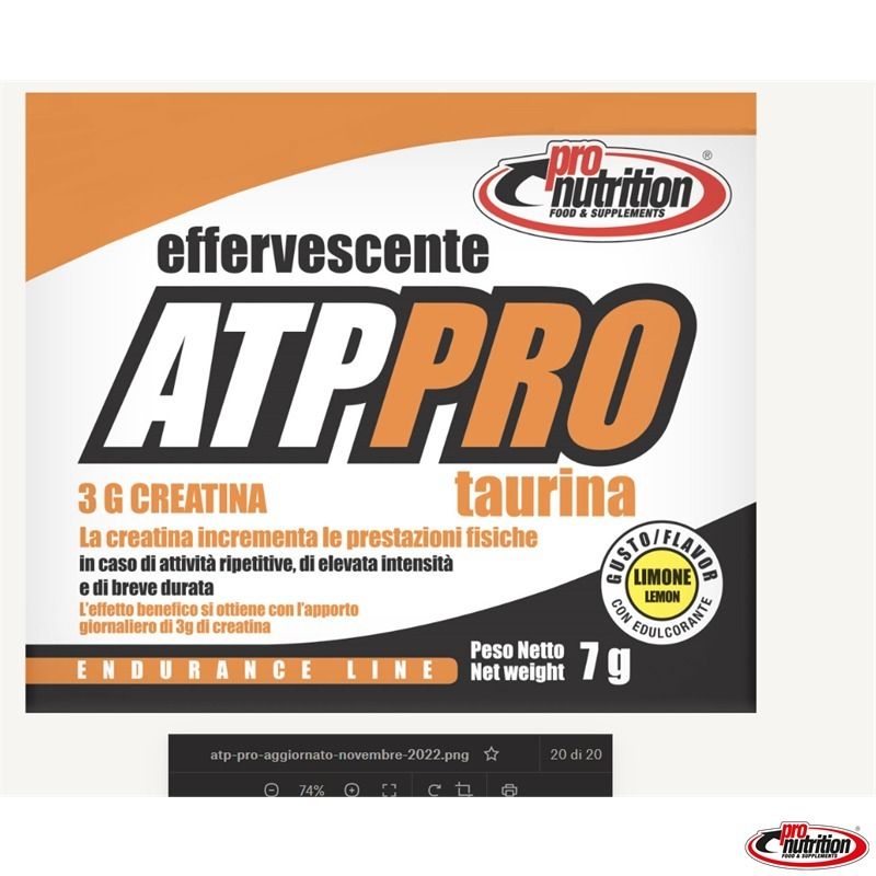 CREATINA ATP PRO 20 BUSTE EFFERVESCENTE - PRO NUTRITION