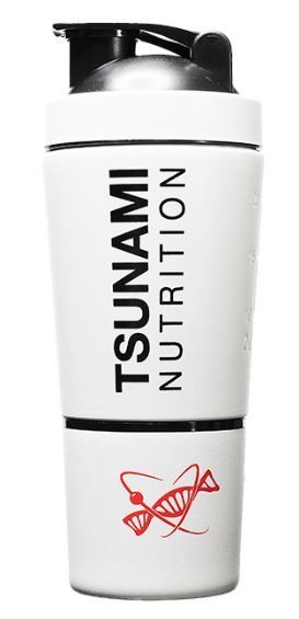 Shaker Metal con Portapillole 600 ml + 200 ml - TSUNAMI