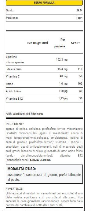 FERRO FORMULA CON LIPOFER 60 CPR - WHY NATURE