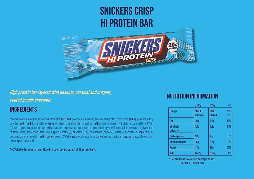 SNICKERS HI PROTEIN BAR VARI GUSTI