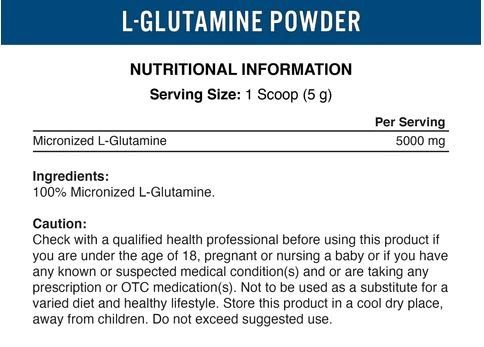 L-GLUTAMINE POWDER MICRONIZED - 500 GR - APPLIED NUTRITION