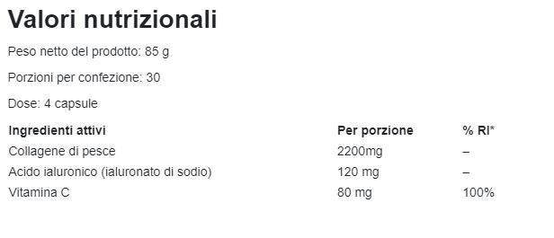 COLLAGENE MARINO ACIDO IALURONICO VITAMINA C 120 CPS - OSTROVIT