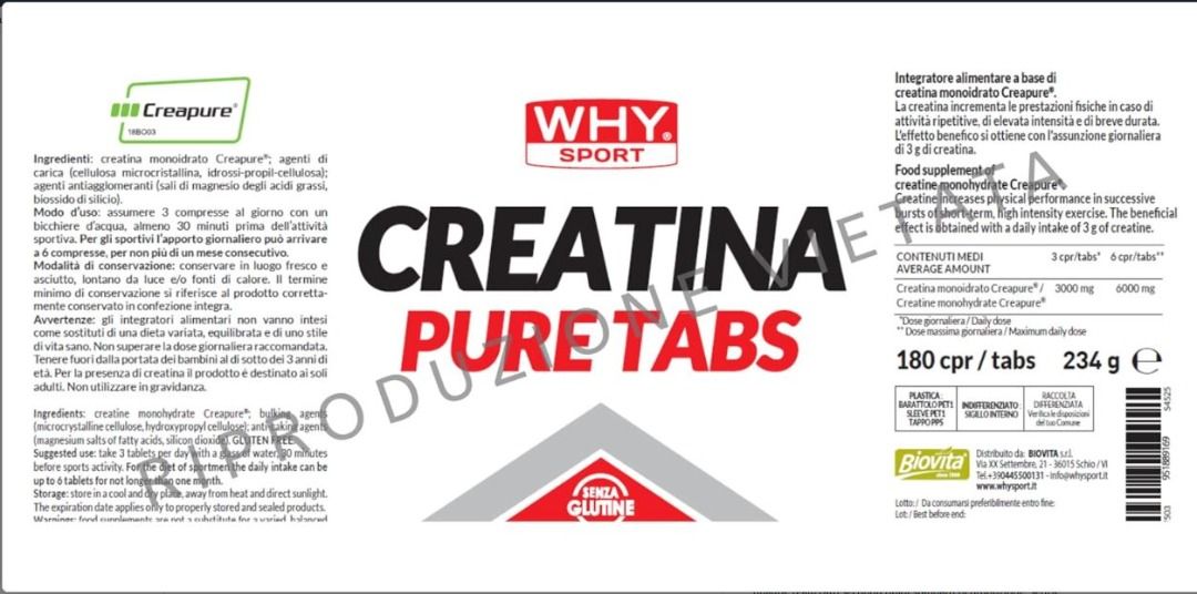CREATINA PURE TABS 180 - WHY SPORT