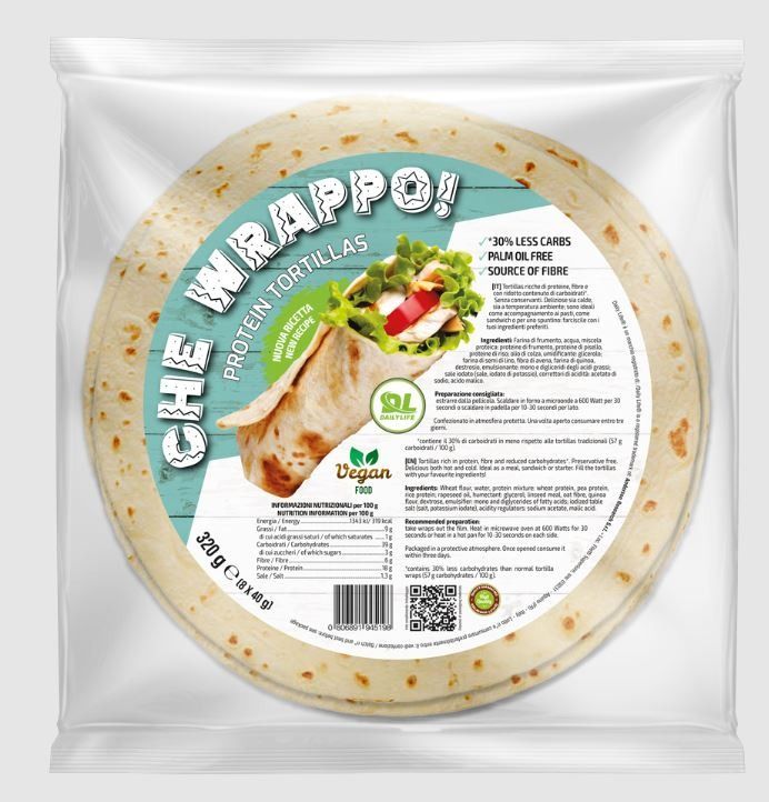 CHE WRAPPO! PROTEIN TORTILLAS 8 X 40 GR - DAILY LIFE