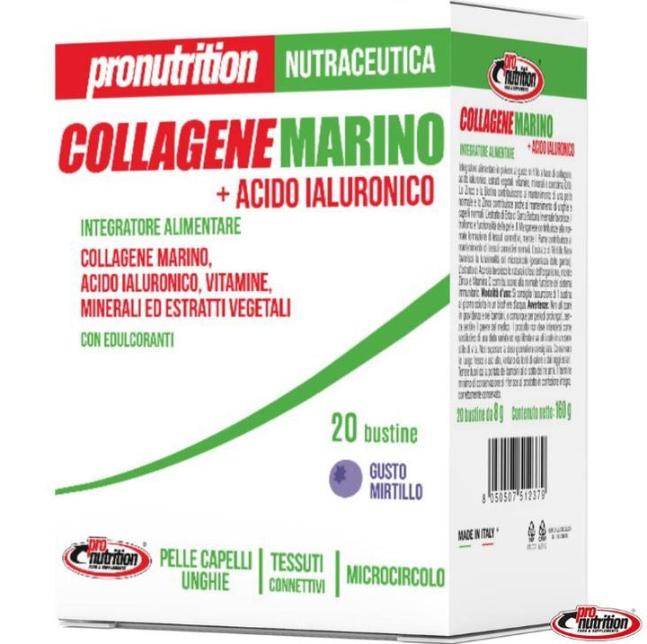 COLLAGENE MARINO + ACIDO IALURONICO 20 BUSTINE - PRO NUTRITION