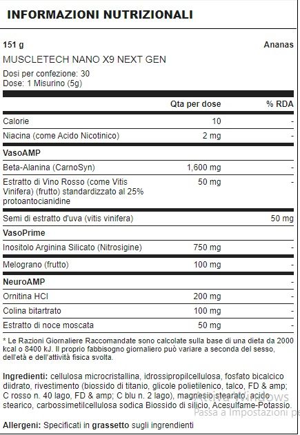 NANO X9 NEXT GEN - PRE WORKOUT - MUSCLETECH