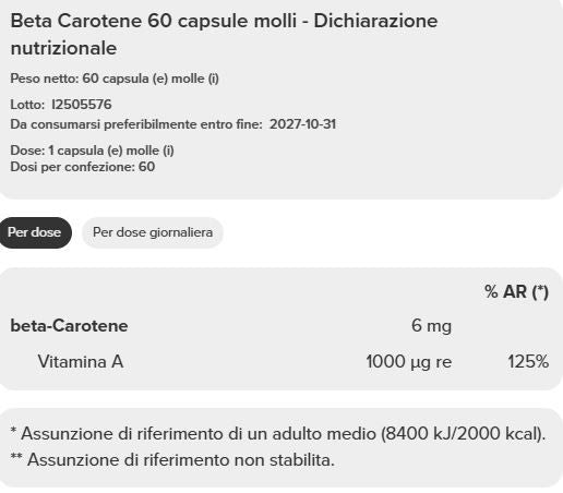 BETA CAROTENE 60CPS - PROZIS