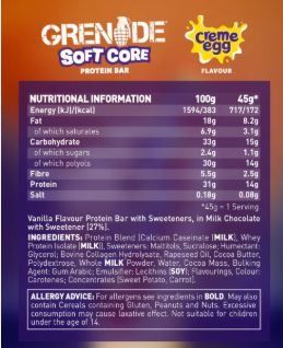 GRENADE SOFT CORE 45GR PROTEIN BAR