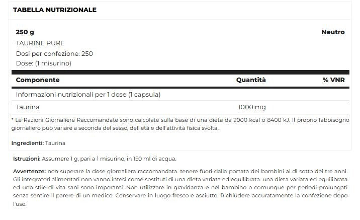 TAURINA PURE 250GR - TSUNAMI